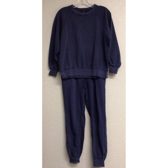 J Crew Sweatshirt Pants Set Womens XXS Blue Loungewear Cotton - Picture 1 of 16